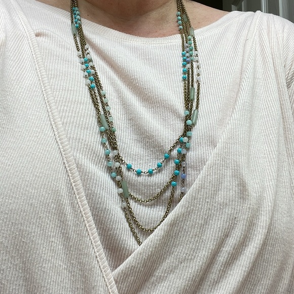 Adjustable chain and bead necklace - Picture 3 of 9